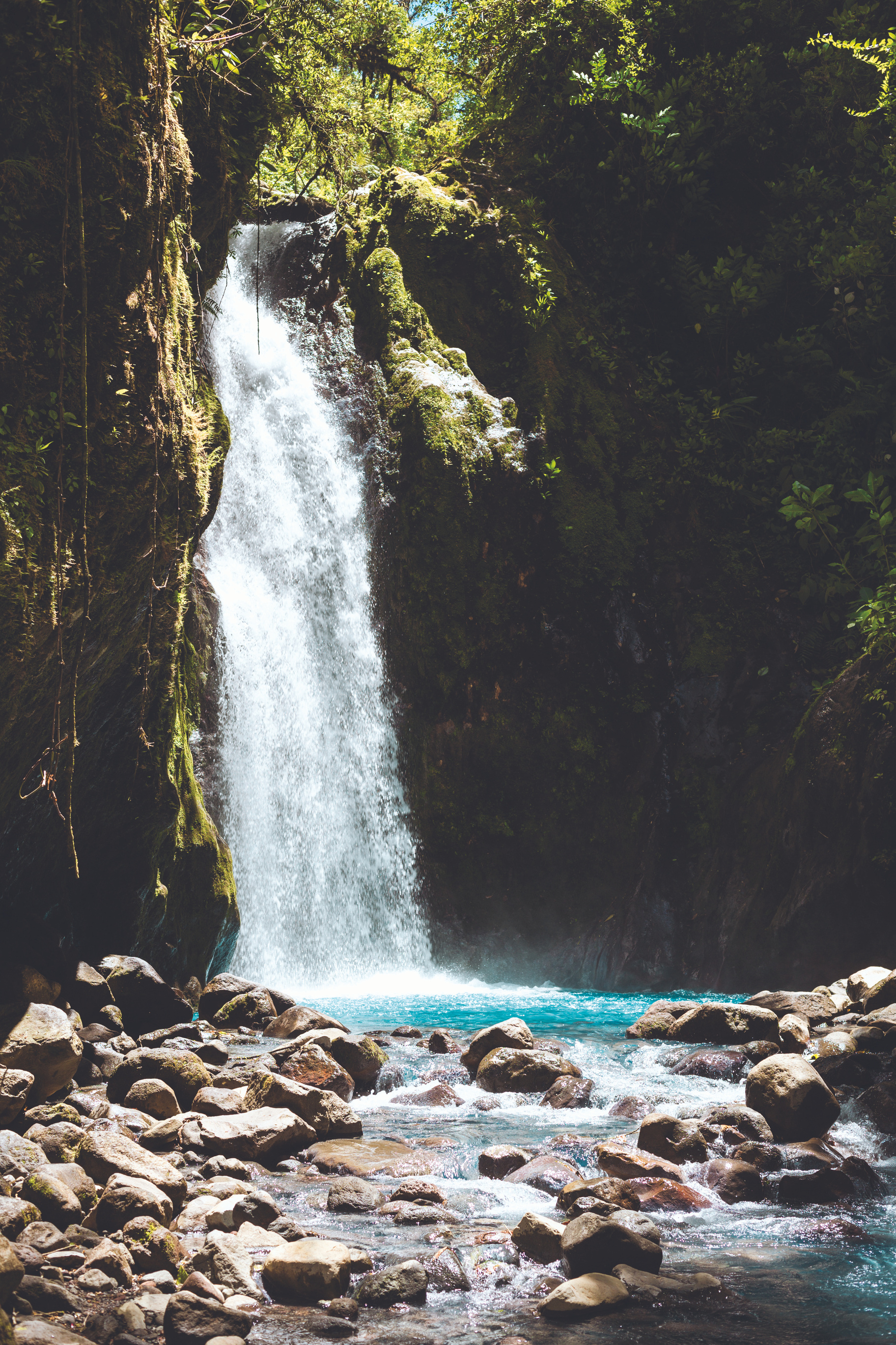 Blue waterfalls in Costa Rica